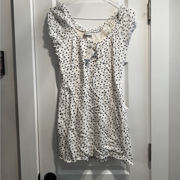 Abercrombie white polka dot mini dress size medium - Picture 2 of 3